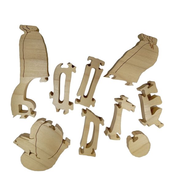 Poodle Dog Wooden Scroll Jigsaw Puzzle Figurine Art Wood USA Signed By Maker - Picture 2 of 5